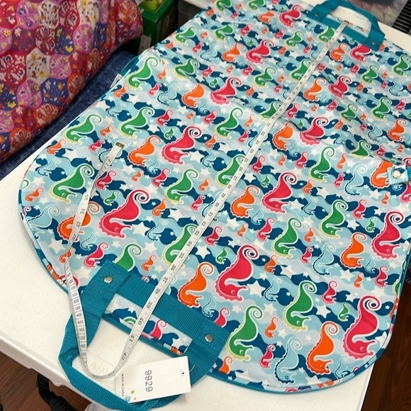 Seahorse Print Travel Garment Bag Blue NWT - Picture 7 of 9
